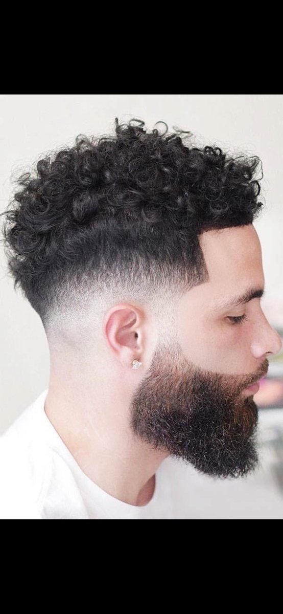 Curly beard fade