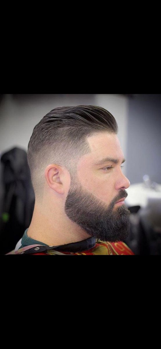 Slick back beard fade
